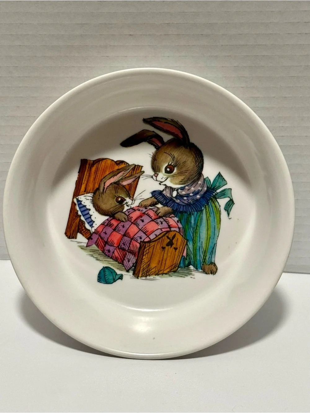 Vintage 60s Oneida Deluxe Storybook Bowl Peter Rabbit Mamma Bedtime #3242 SiLite